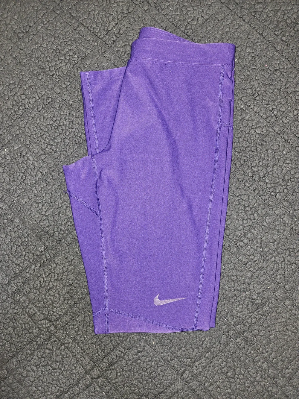 Nike Dri-FIT Purple Running Leggings Ankle Zippers Reflective Size L